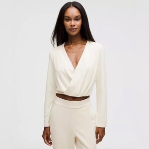 Lululemon Lightweight Softstreme Wrap-Front Top Light Ivory XL NWT